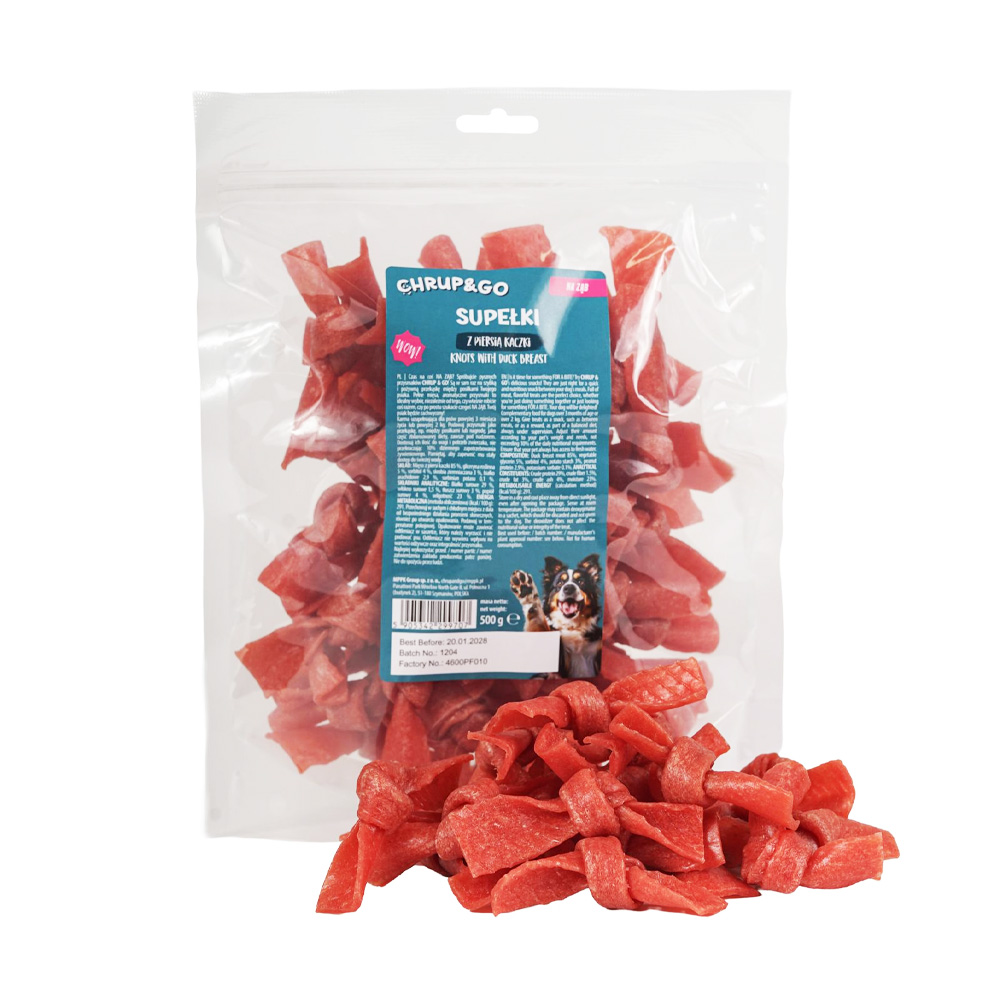 CHRUP&GO Supełki z Piersią Kaczki 500g Przysmak dla Psów Dorosłych